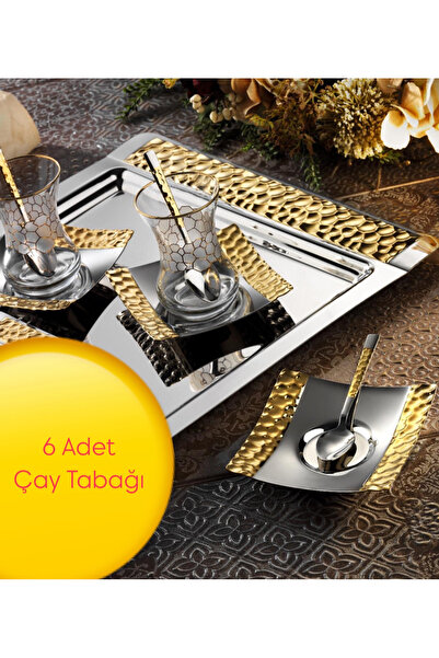 Tiamo Petek Çay Tabak Gold / 6 Kişilik