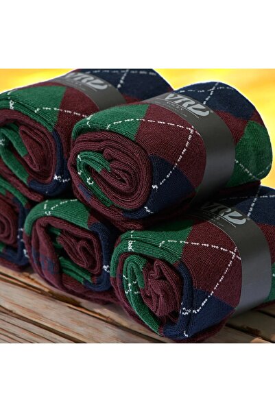 Happy Body Bamboo Men's 3-Piece Special Scarce Socket Patterned Washed Fabric Non-Smearing Rubber Seamless Toe End