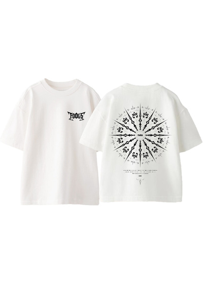 Anetos Μπλουζάκι Fodge 5v Design Back με τύπωμα Cotton White oversized