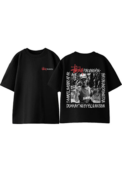 Anetos Μπλουζάκι Pakvinsen Design Back με τύπωμα Cotton Black oversized