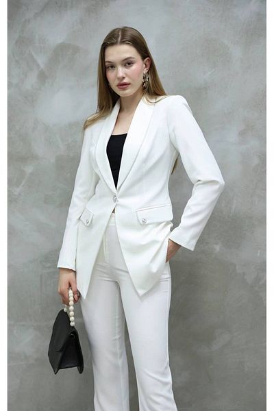 STMT BUTİK Elegant Detailed Stone Trimmed Blazer Suit