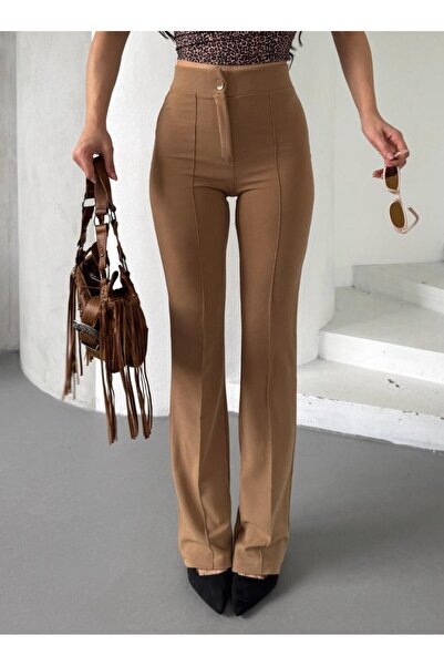 Paw Garage Women's Beyond High Waist Recovery Grassy Flared Leg Palazzo Pants