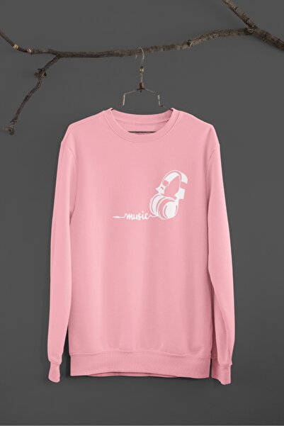 Butik Φούτερ Unisex με μακρύ μανίκι 2 νήματα ΛΕΥΚΟ EARPHONE Transfer B με τύπ...