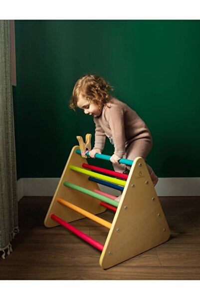 wooden destinty Pi̇kler Triangle ̇ (مثلث تسلق خشبي صغير) قاعدة 50 سم × ارتفاع...