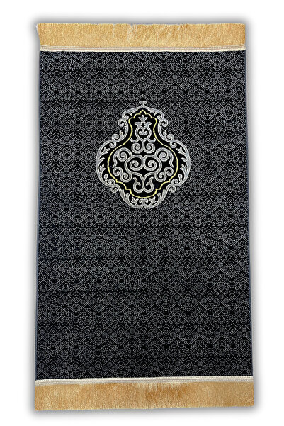 Buhara Tekstil Geometrik Siyah Dokuma Kalın Seccade