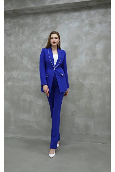 STMT BUTİK Elegant Detailed Stone Trimmed Blazer Suit