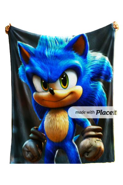 Elmas Dizayn منشفة أطفال سونيك مضادة للبكتيريا مقاس 80 × 150 سم - حمام وتصميم خاص للشاطئ