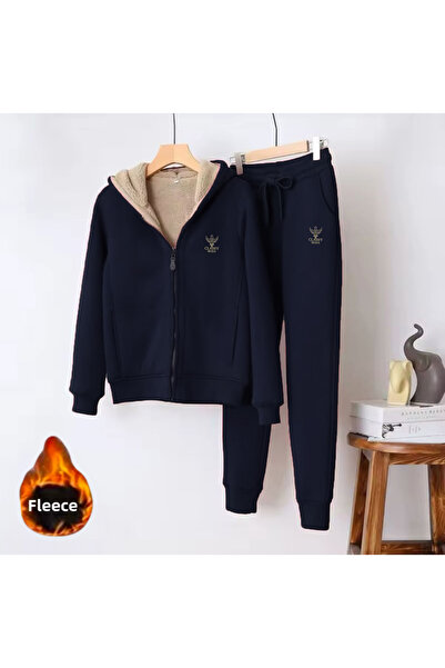 CLASSY.MODA Set de trening termic - set de 2, îmbrăcăminte superioară de jos, glugă, 3 fire Raster, fără mâneci Welsoft