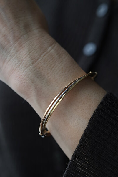 Yenigün Kuyumculuk 14 Ayar Altın Üç Renkli Olimpiyat Kelepçe