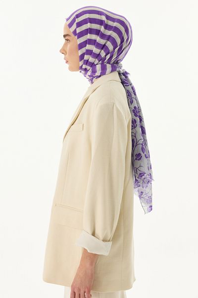 SOFT AKSESUAR Life Flower Line Patterned Shawl