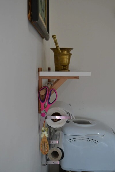 lethe works Beyaz Duvar Rafı(gürgen Ayaklı) Natural 50 cm