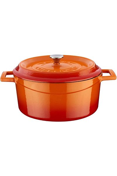 STOREMAX Jvnnshop Cast Round Pot, Trendy, 24 Cm, Orange 646268