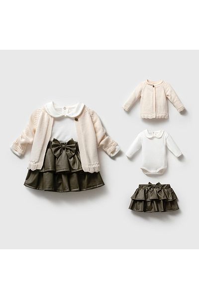 Nipperland Baby Girl 3-6-9-12 Magnolia Set