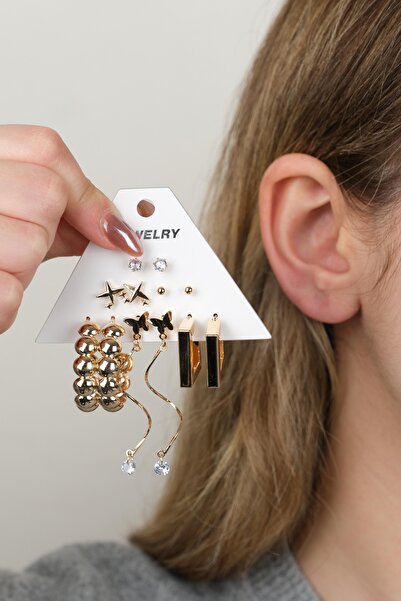 Jack Ferrero KADIN ÇOKLU KÜPE SETİ ALTIN KAPLAMA