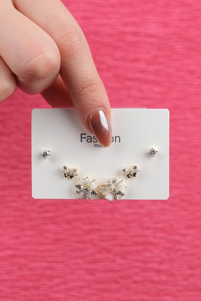 Jack Ferrero KADIN ÇOKLU KÜPE SETİ ALTIN KAPLAMA