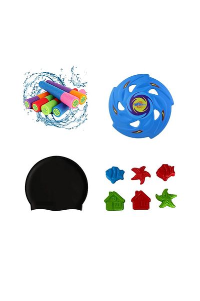 MUBX 4-Piece Beach Play Set Sand Caliber, Fri̇Zbi̇, Latex Bone, Toy Water Pump Set