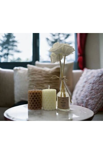 MissTulinaKozmetik İkili petek mum bambu cubuklu oda kokusu lilyum cicekler h...