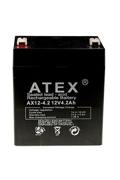 ATEX AX12-4.2 12 Volt 4.2 Amper Kuru Akü (90X70x101 Mm)