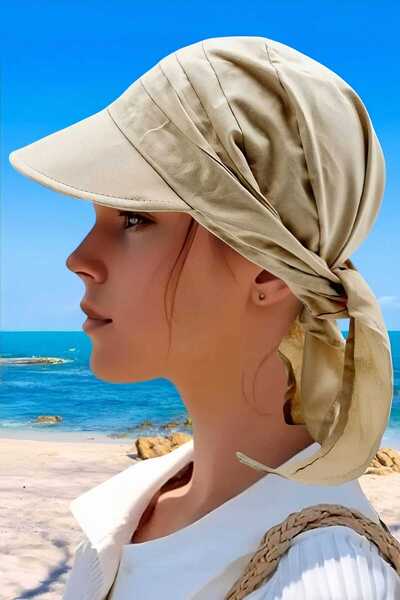 Trenderrs قبعة شاطئ باندانا بحزام سفاري للسيدات