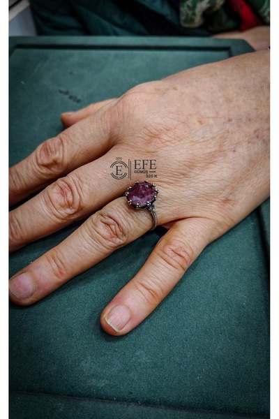 Home 925 AYAR GÜMÜŞ ÖZGÜN TASARIM KÖK YAKUT TAŞLI OTANTİK YÜZÜK