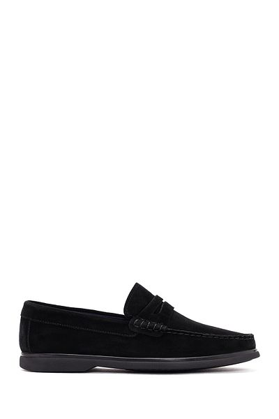 Derimod Loafer casual Fly pentru bărbați din piele de căprioară neagră 25SFD 632410