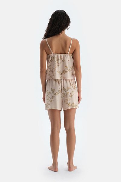 Dagi Stone Flower Printed Viscose Woven Shorts