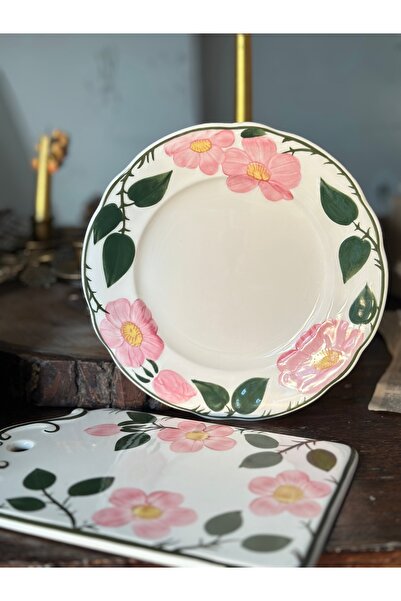 Villeroy & Boch Villeroy Boch Porselen Wildrose Yabangülü Pembe Yeşil El Boya...