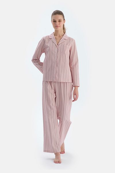 Dagi Light Pink Striped Woven Trousers