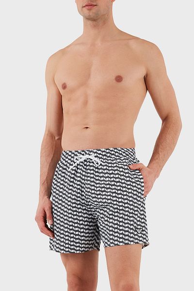 Emporio Armani Λογότυπο μοτίβο Slim Fit Μαγιό Κοντό Ανδρικό Μαγιό Κοντό
