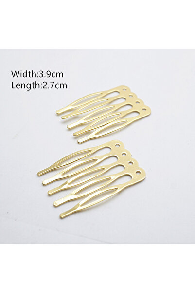 Choice 6 قطع 5 أسنان ذهبية 5/10 أسنان مشط شعر معدني بلون برونزي مشابك شعر مخل...