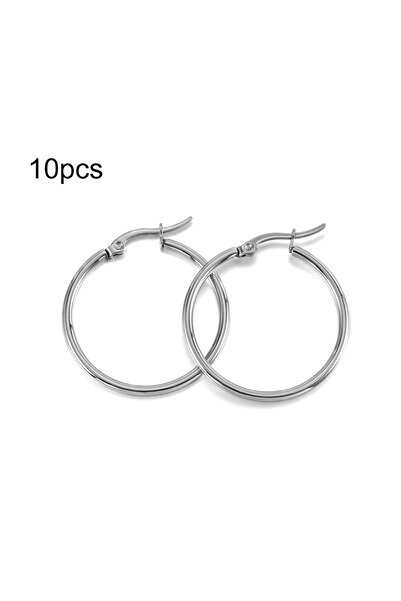 Choice 25 مم 10 قطع فولاذ 01 10 قطع 15-50 مم أقراط من الفولاذ المقاوم للصدأ خ...