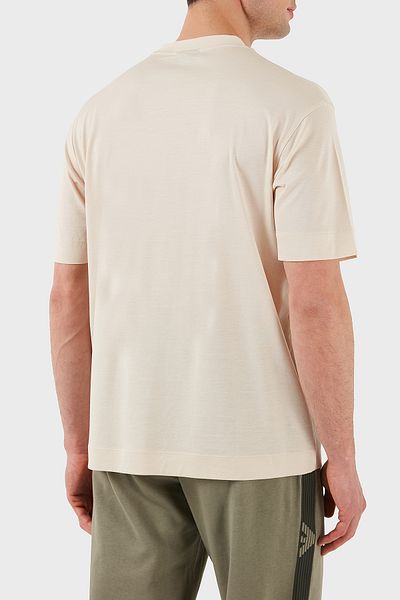 Emporio Armani Ανδρικό βαμβακερό μπλουζάκι με λαιμόκοψη - Κεντημένο με λογότυπο, κανονική εφαρμογή EM001033 AF1001