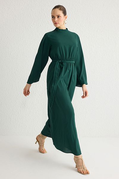 Trendyol Modest Χακί υφαντό φόρεμα TCTSS25DB00011