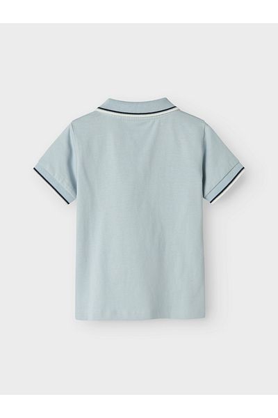 name ıt Herren-T-Shirt mit Polokragen in Celestial Blue