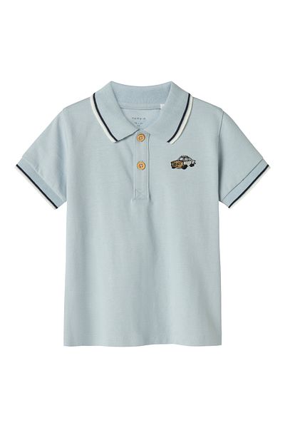 name ıt Herren-T-Shirt mit Polokragen in Celestial Blue