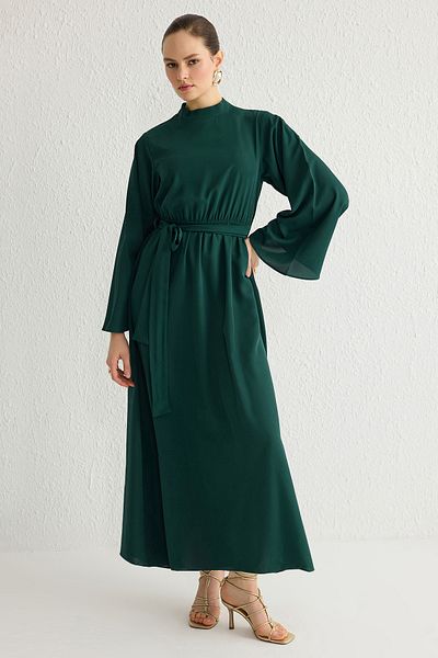 Trendyol Modest Χακί υφαντό φόρεμα TCTSS25DB00011