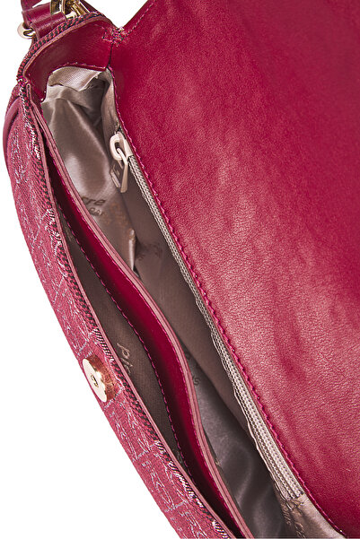 Pierre Cardin Burgundy Silvery Canvas Women's Shoulder Bag 05Po25Y1990