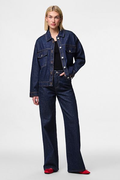 PIECES Ceket Kadın Dark Blue Denim
