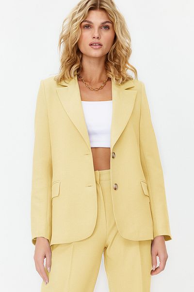 Trendyol Collection Gelbe Blazerjacke TWOAW23BC00132