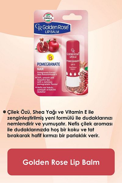 Golden Rose Lip Balm Pomegranate Spf 15