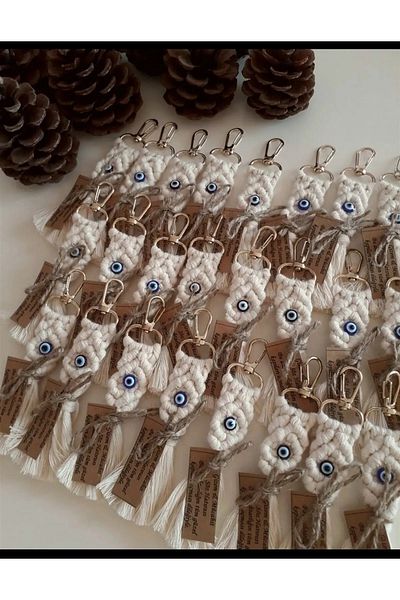 KarTanesi Hediyelik Eşya 50 Pieces Macrame Keychain Set
