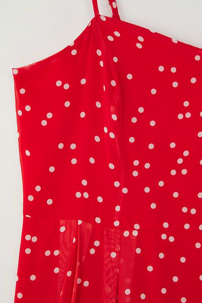 Trendyol Curve Red Chiffon Woven Plus Size Dress