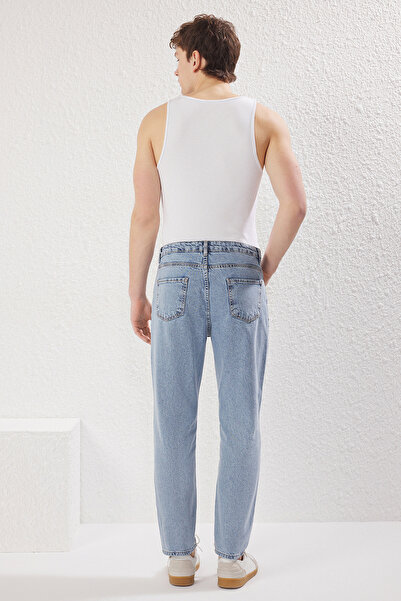 Trendyol Collection Relax Fit Μπλε Boyfriend Jeans - TMNAW21JE0286
