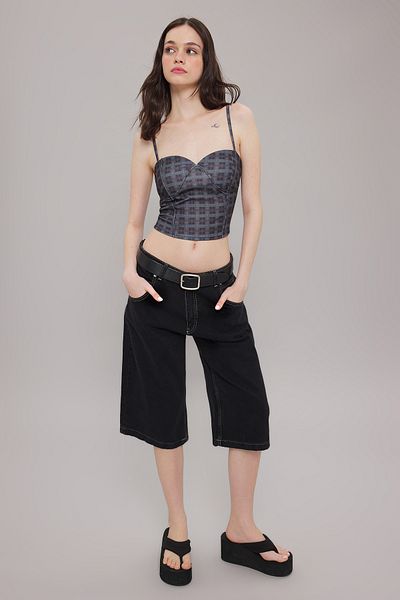 Trendyol Collection Mehrfarbiges, figurbetontes, herzförmiges Crop-Stretch-Strick-Bustier TWOSS25BS00001