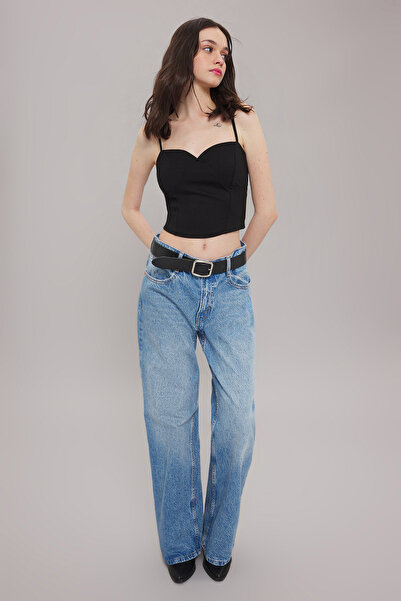 Trendyol Collection Black Fitted/Fitted Plaid Printed Heart Neckline Crop Stretchy Knitted Bustier Twoss25Bs00001