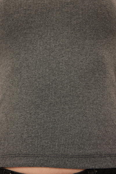 Trendyol Collection Stretchy Ribbed Black Striped Knitted Undershirt - Anthracite 2 Pack Twoss25Al00027