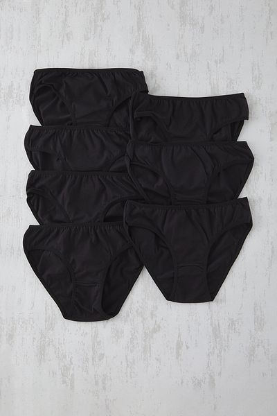 Trendyol Collection Schwarze 7-teilige klassische Strickhöschen aus Baumwolle THMSS25KU00029