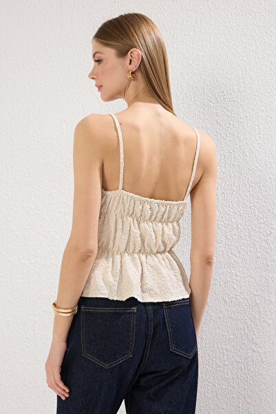 Trendyol Collection Stretchy Stone Gips Knitted Blouse - Fitted, Twoss25Bz00220