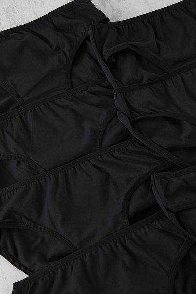 Trendyol Collection Schwarze 7-teilige klassische Strickhöschen aus Baumwolle THMSS25KU00029