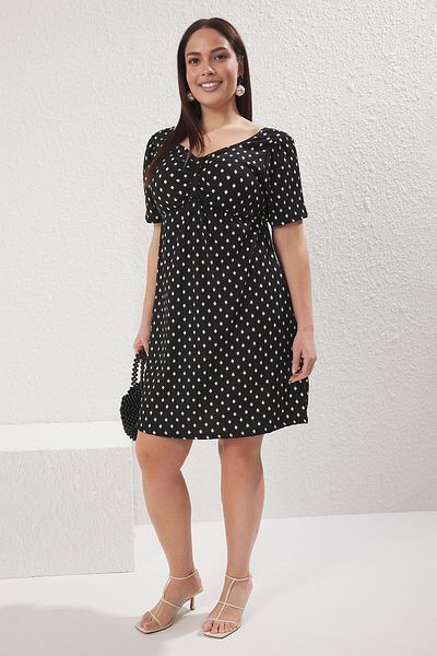 Trendyol Curve Black Crepe Knit Plus Size Dress
